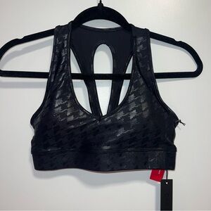 CARBON38 ActionBra 2.0 Takara Shine Black Tonal Houndstooth Sports Bra SizeS NWT